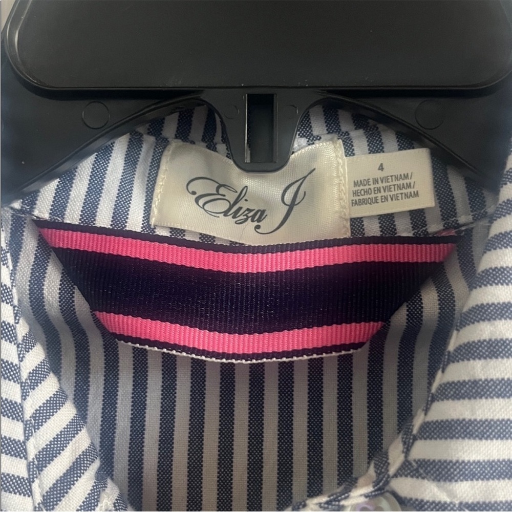 Eliza J Navy and white Striped Fit and Flare Dress Size 4 - Picture 7 of 12